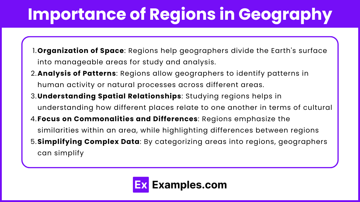 Importance of Regions in Geography