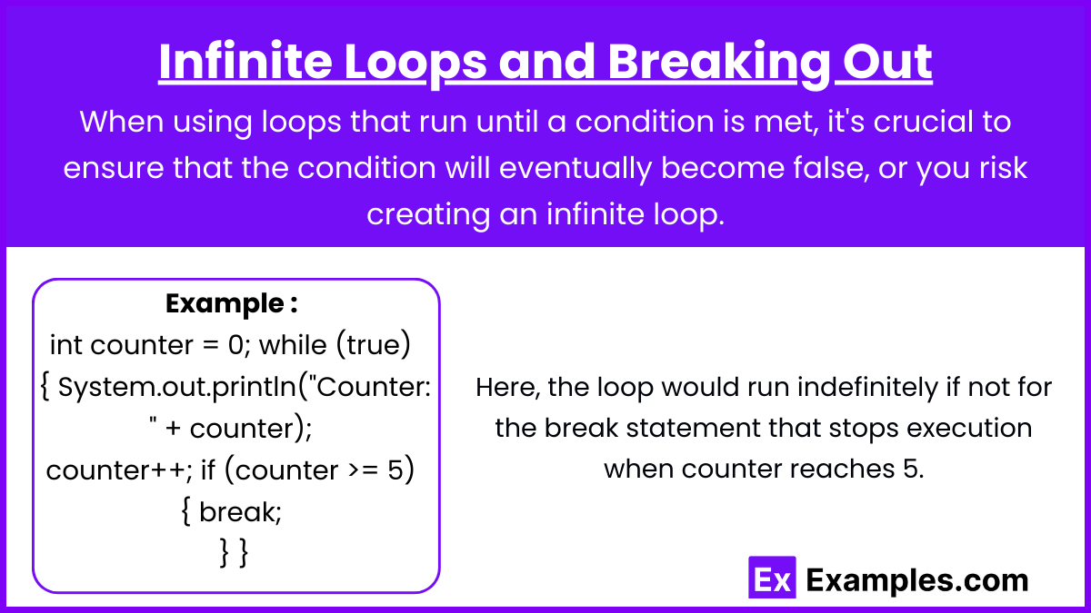 Infinite Loops and Breaking Out