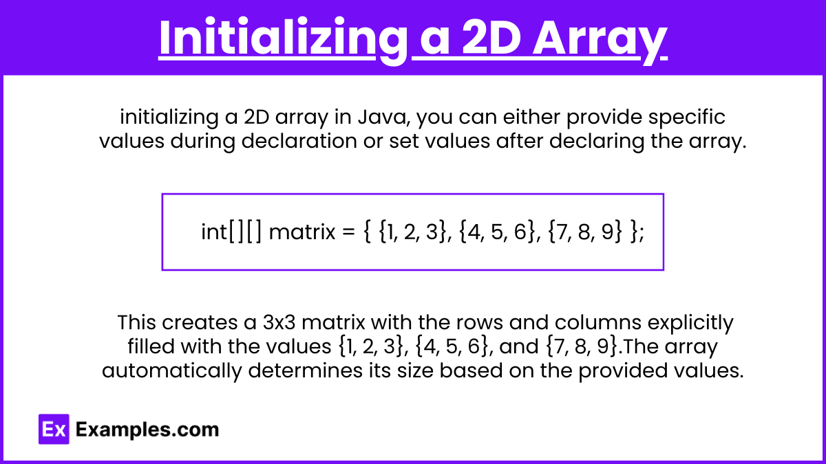 Initializing a 2D Array