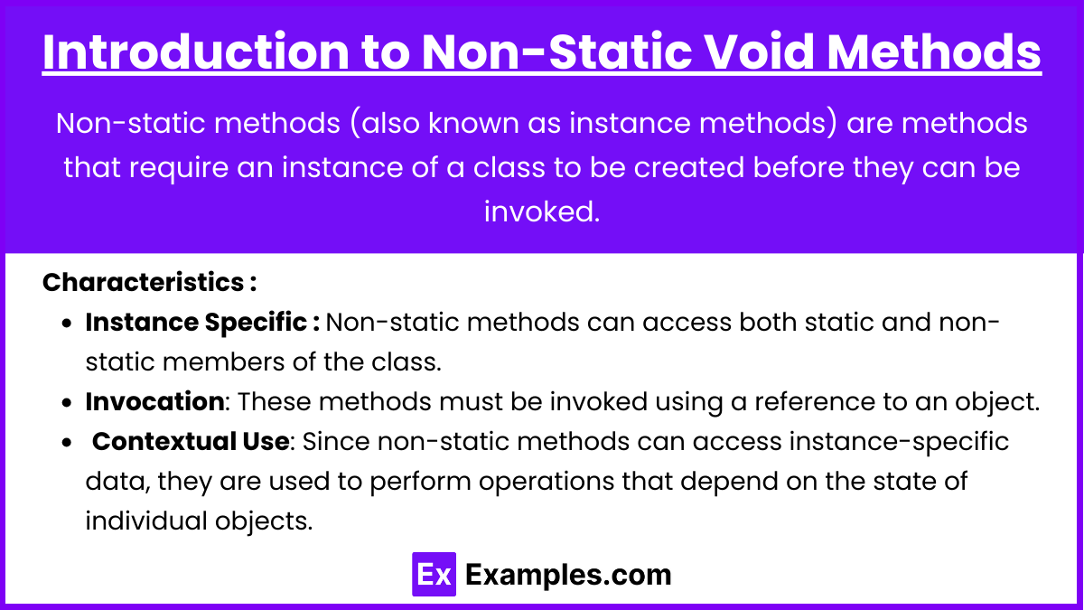 Introduction to Non-Static Void Methods