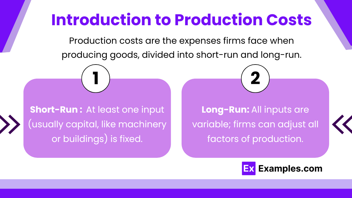 Introduction to Production Costs