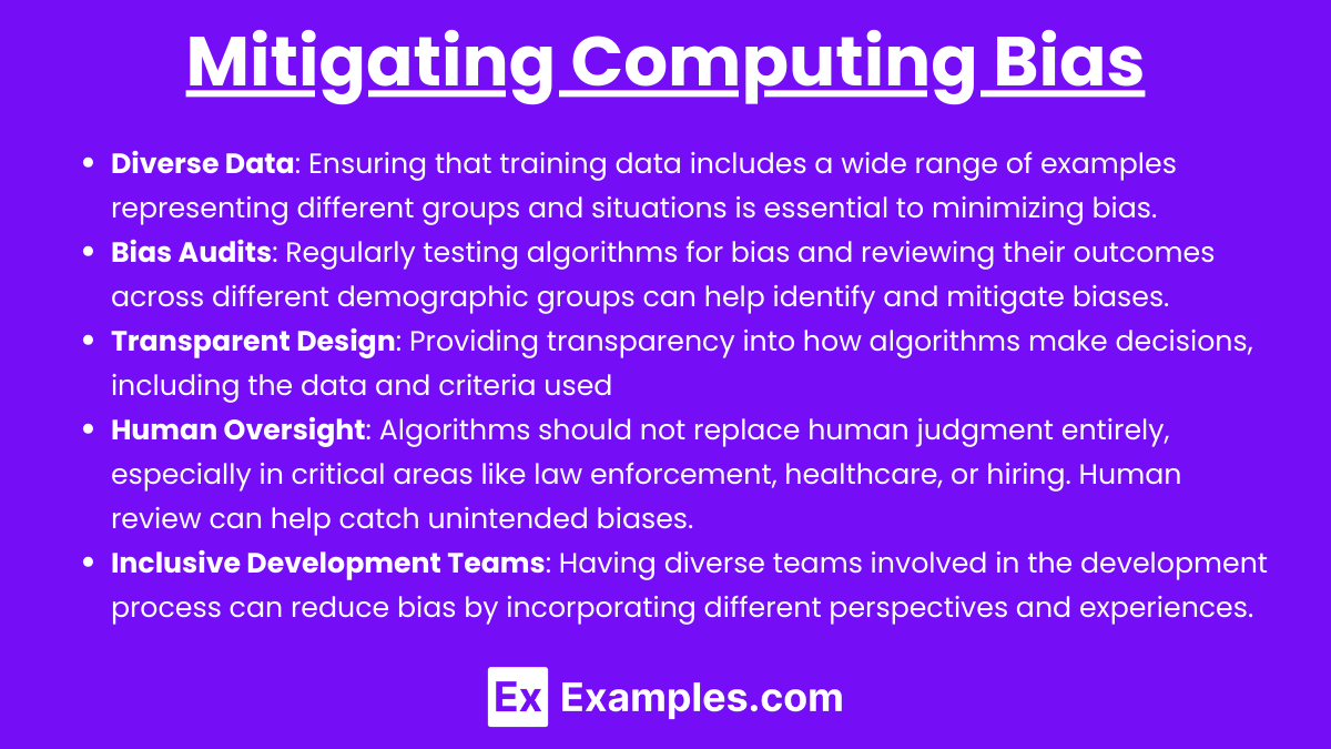 Mitigating Computing Bias