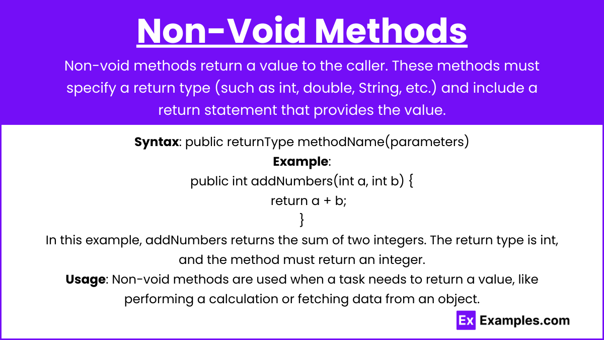 Non-Void Methods