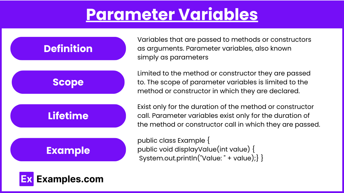 Parameter Variables