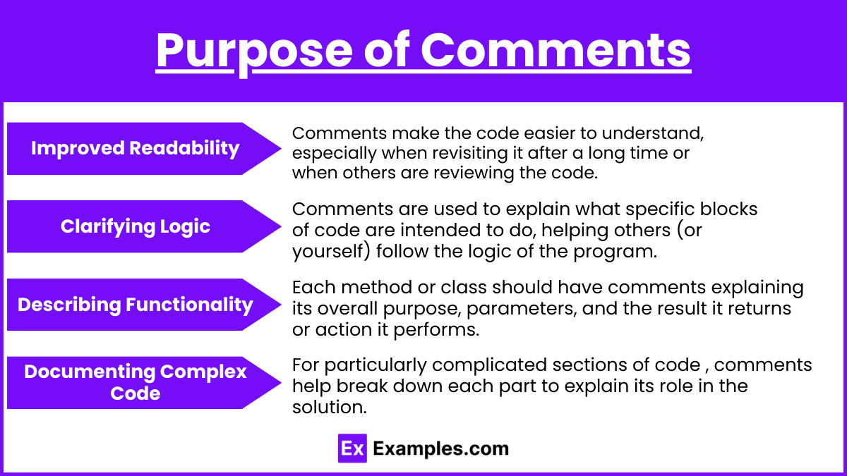 Purpose of Comments