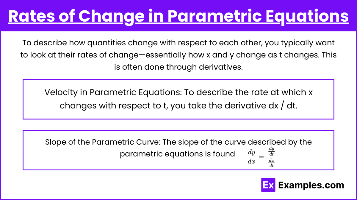 Rates of Change in Parametric Equations