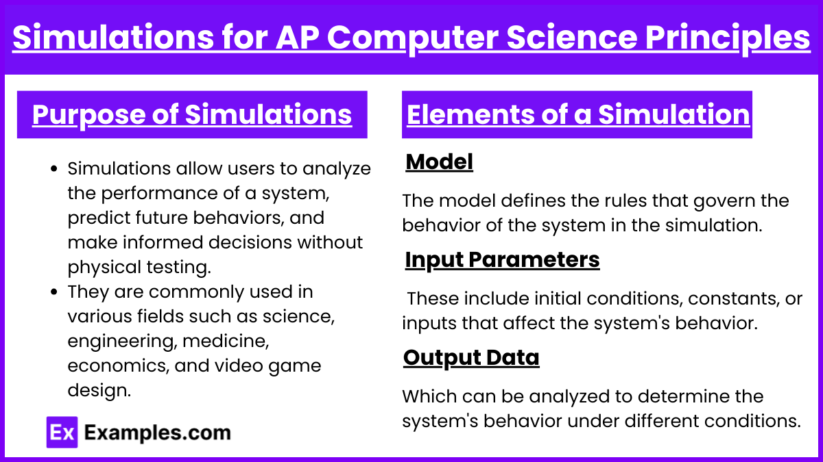 Simulations for AP Computer Science Principles