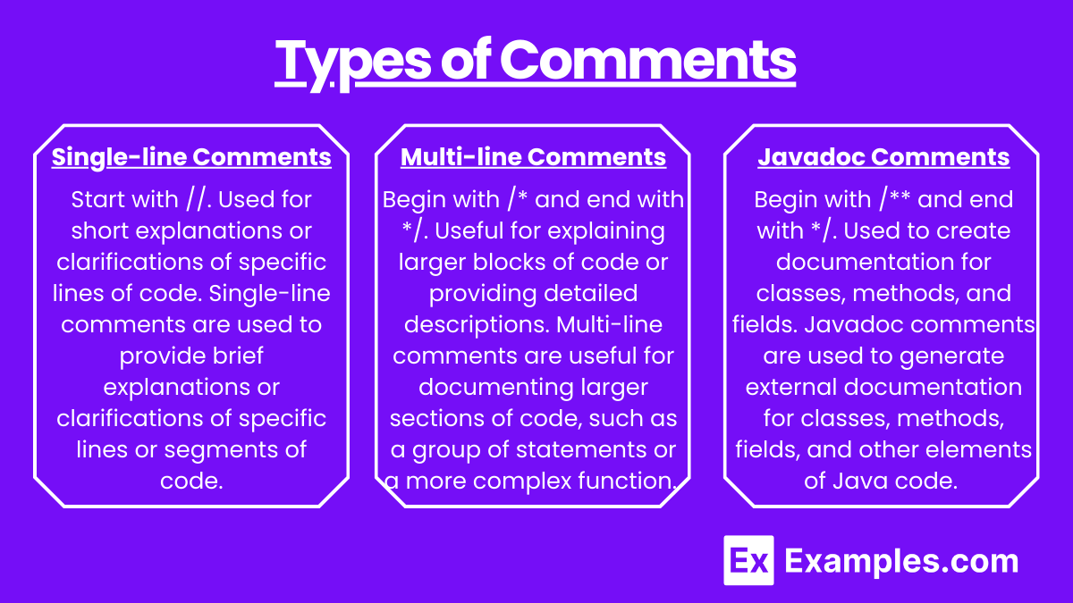 Types of Comments