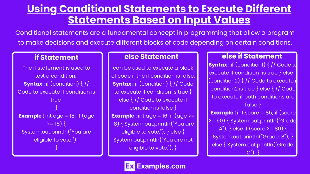 Using Conditional Statements to Execute Different Statements Based on Input Values (1)