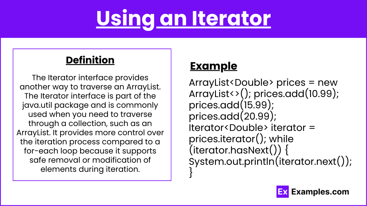 Using an Iterator