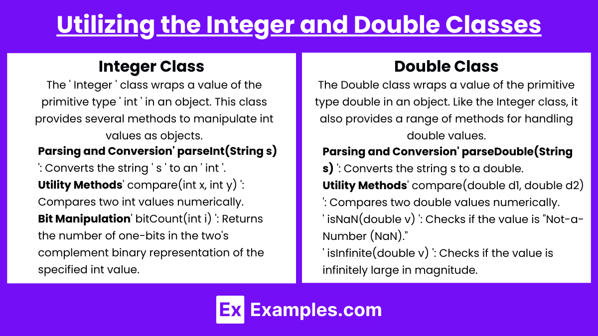 Utilizing the Integer and Double Classes