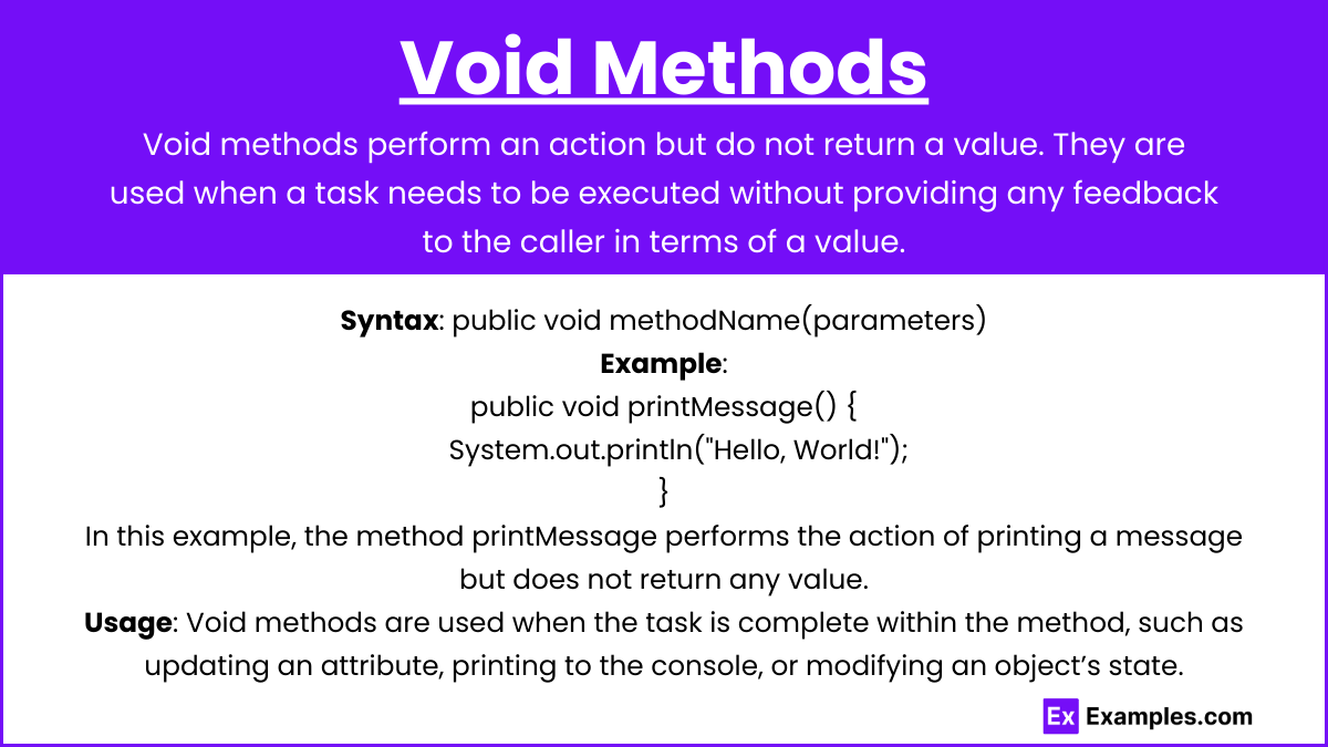 Void Methods