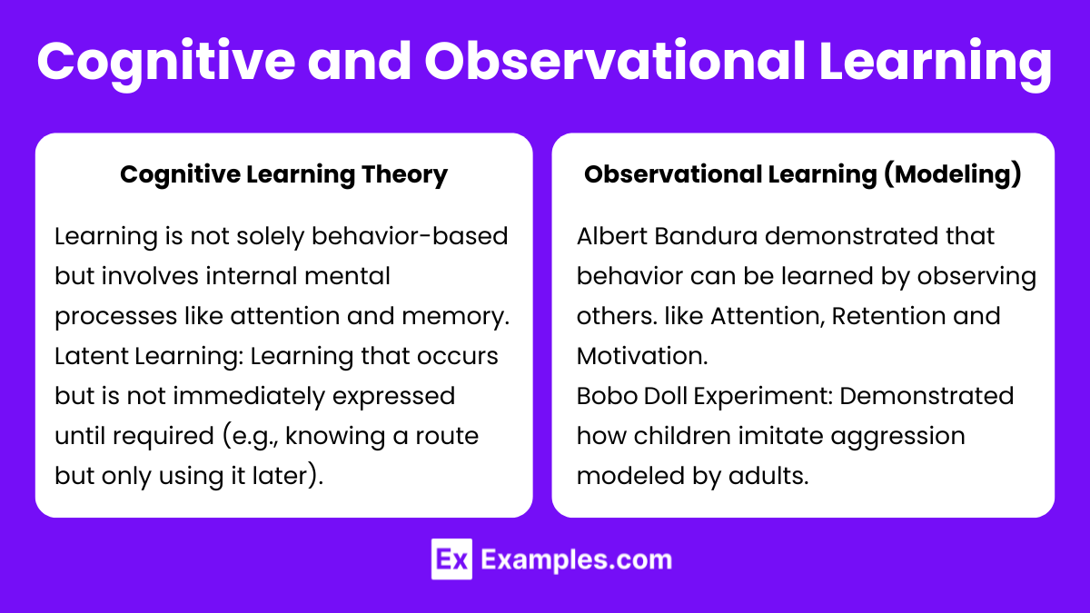 Cognitive and Observational Learning