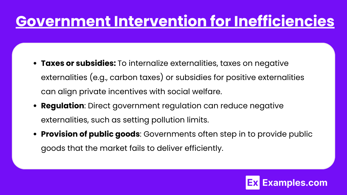 Government Intervention for Inefficiencies