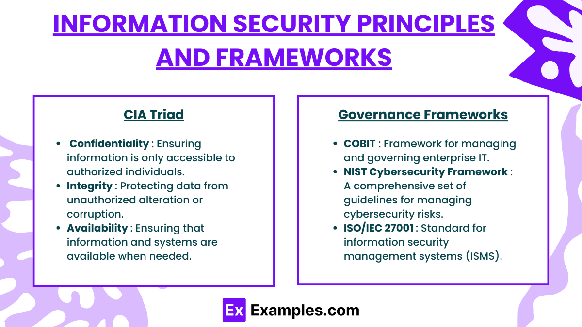 Information Security Principles and Frameworks