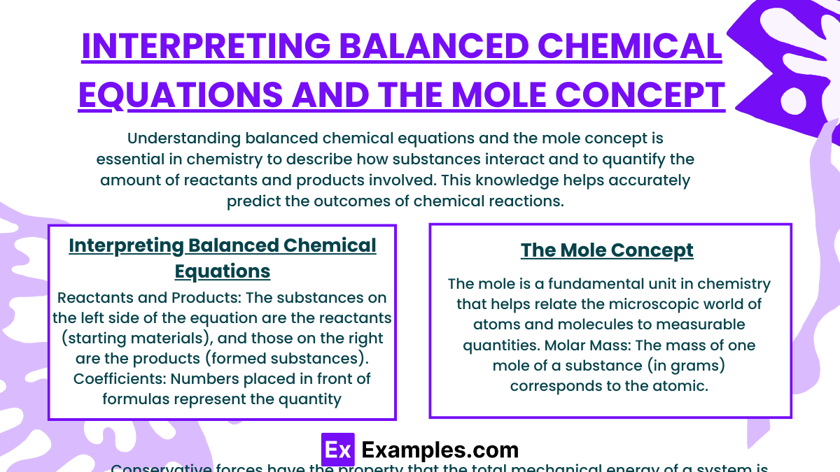 Interpreting Balanced Chemical Equations and the Mole Concept