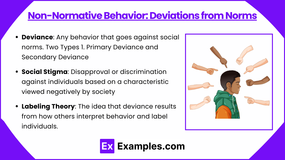 Non-Normative Behavior Deviations from Norms