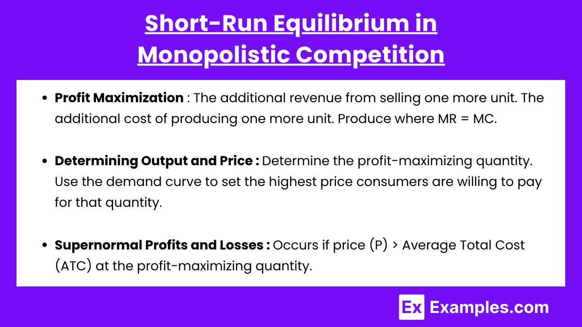 Short-Run Equilibrium in Monopolistic Competition