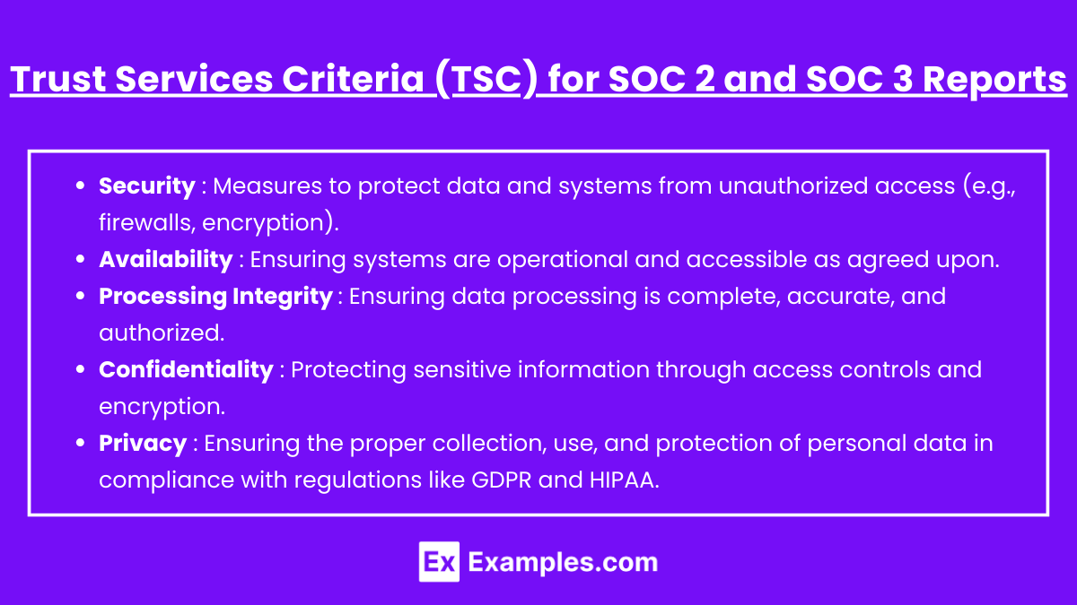 Trust Services Criteria (TSC) for SOC 2 and SOC 3 Reports