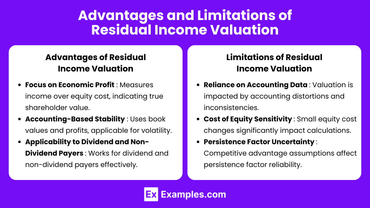 Advantages and Limitations of Residual Income Valuation