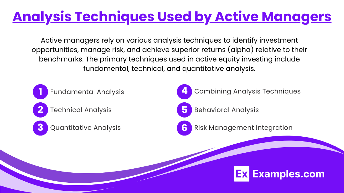 Analysis Techniques Used by Active Managers