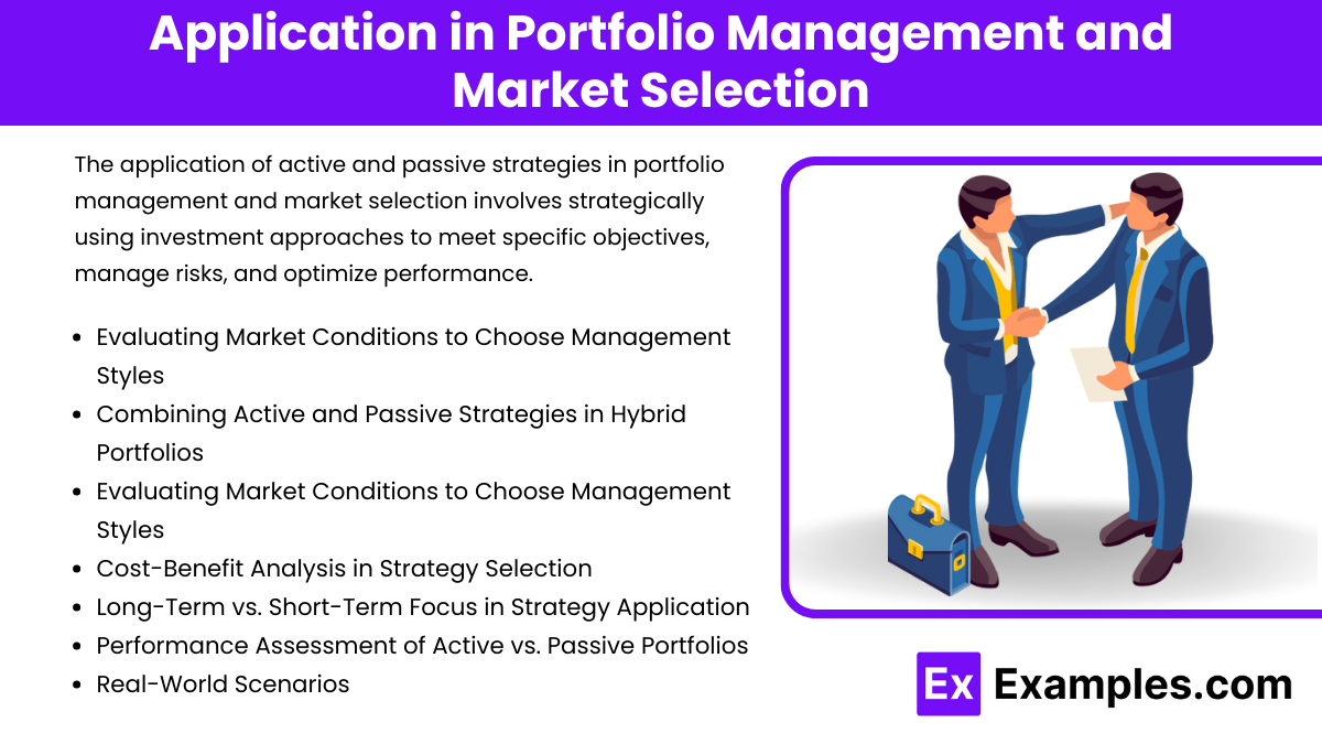 Application in Portfolio Management and Market Selection