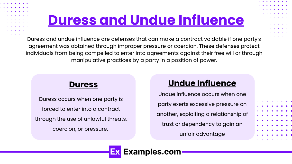 Duress and Undue Influence