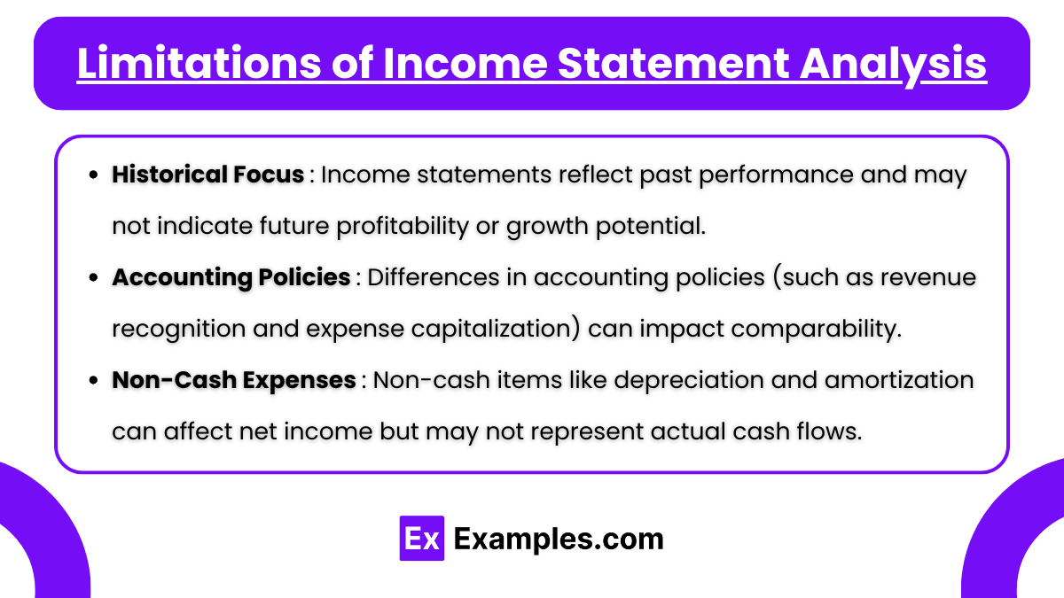 Limitations of Income Statement Analysis