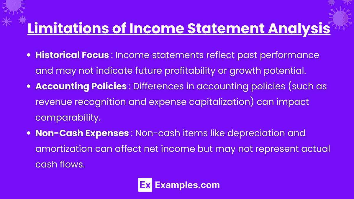 Limitations of Income Statement Analysis