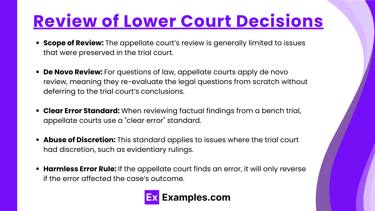 Review of Lower Court Decisions