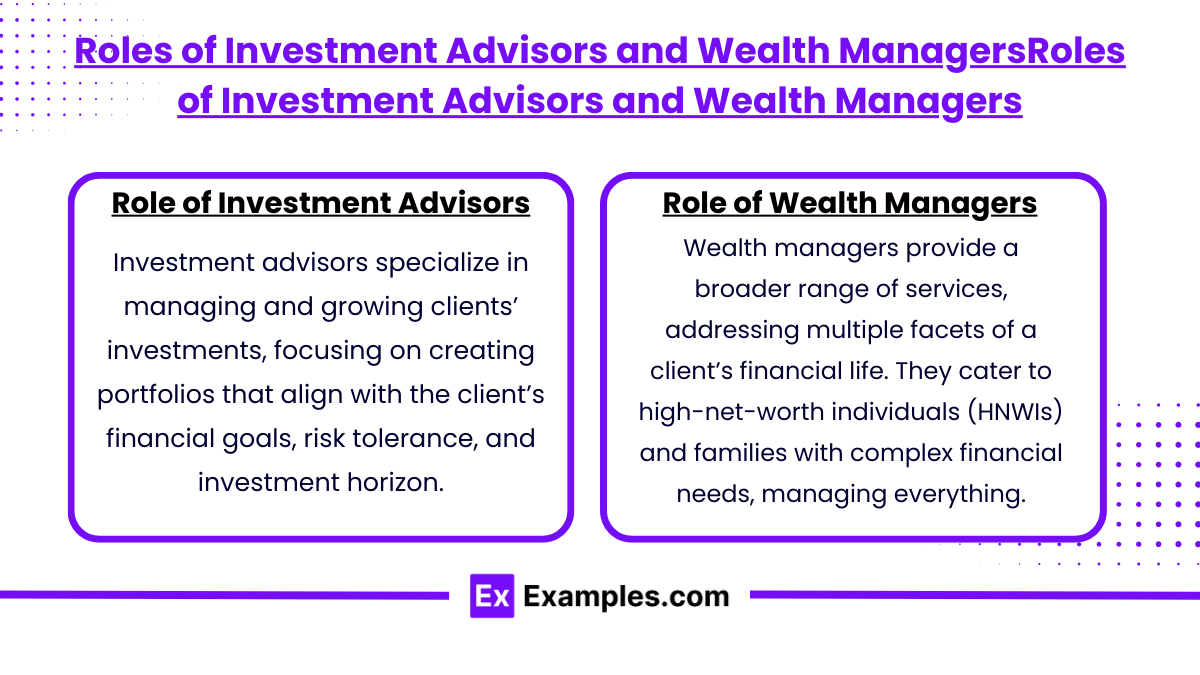 Roles of Investment Advisors and Wealth ManagersRoles of Investment Advisors and Wealth Managers