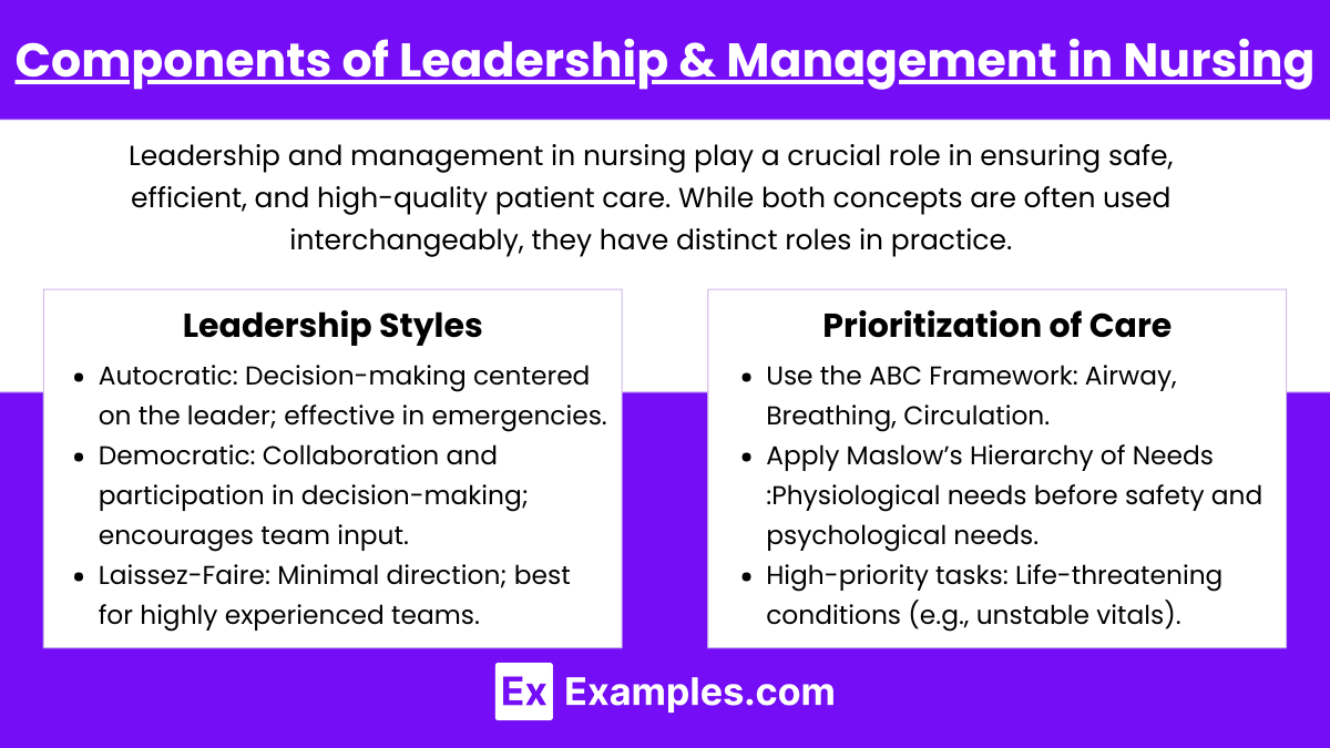 Components of Leadership & Management in Nursing