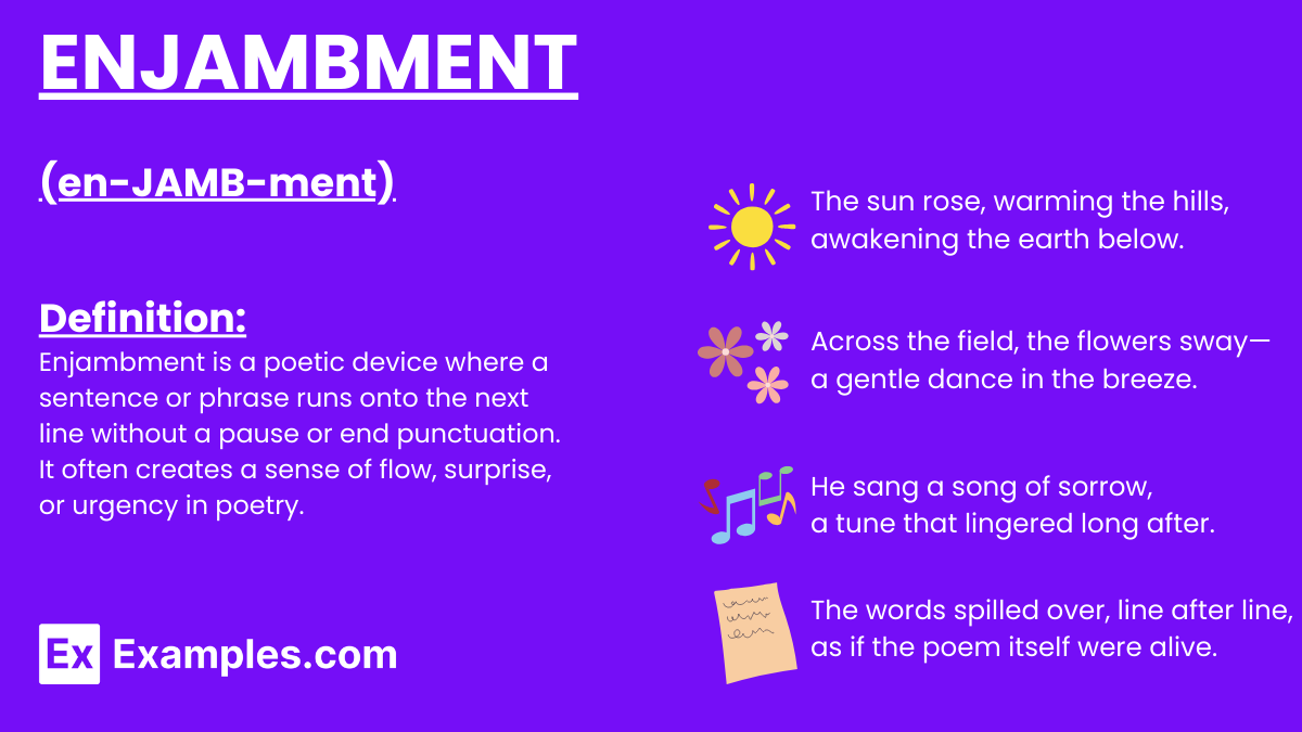 Enjambment - Examples, Uses, Purpose, Effects, Importance