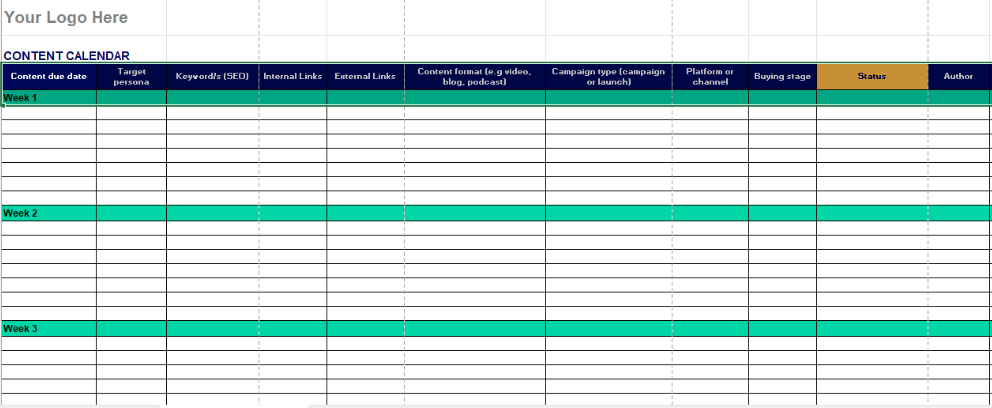 SEO Content Calendar Examples