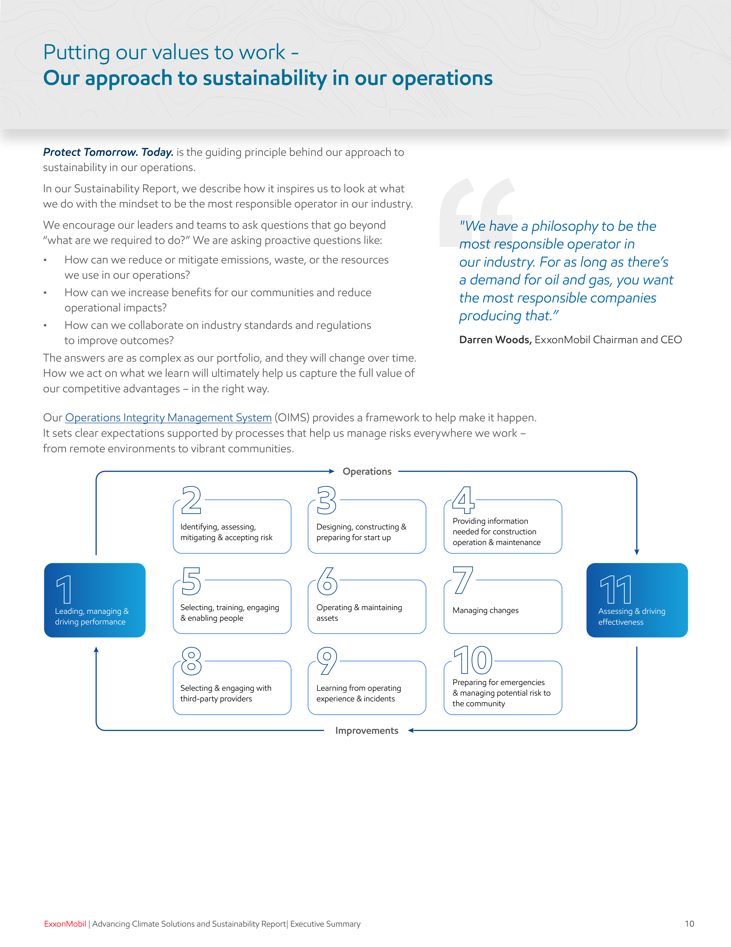 ExxonMobil Sustainability Executive Report — page 11