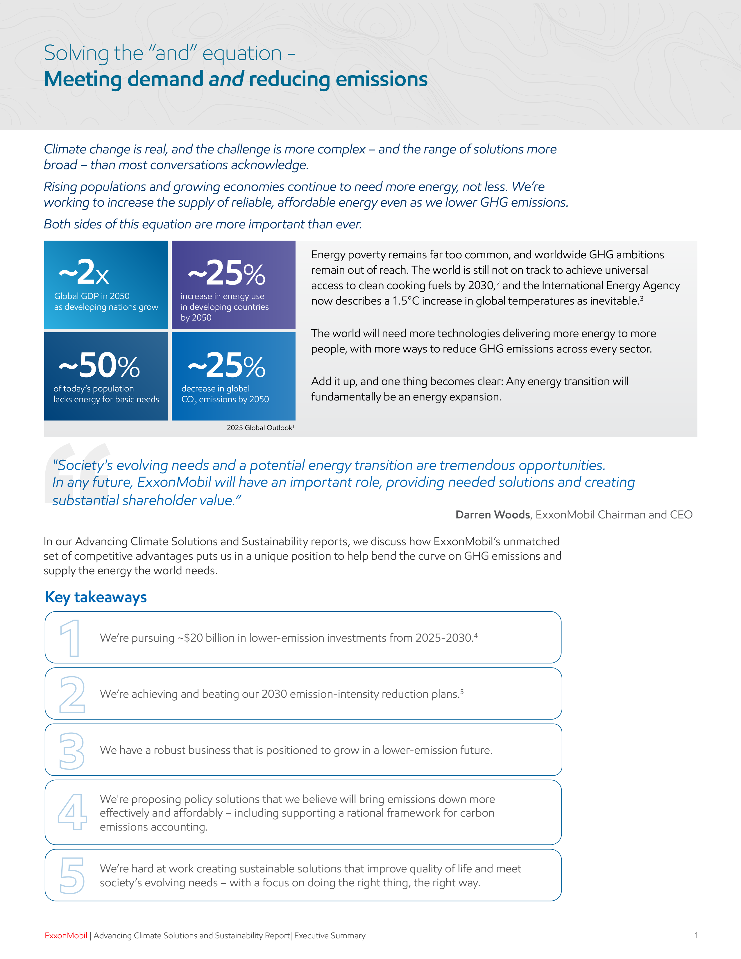 ExxonMobil Sustainability Executive Report — page 2
