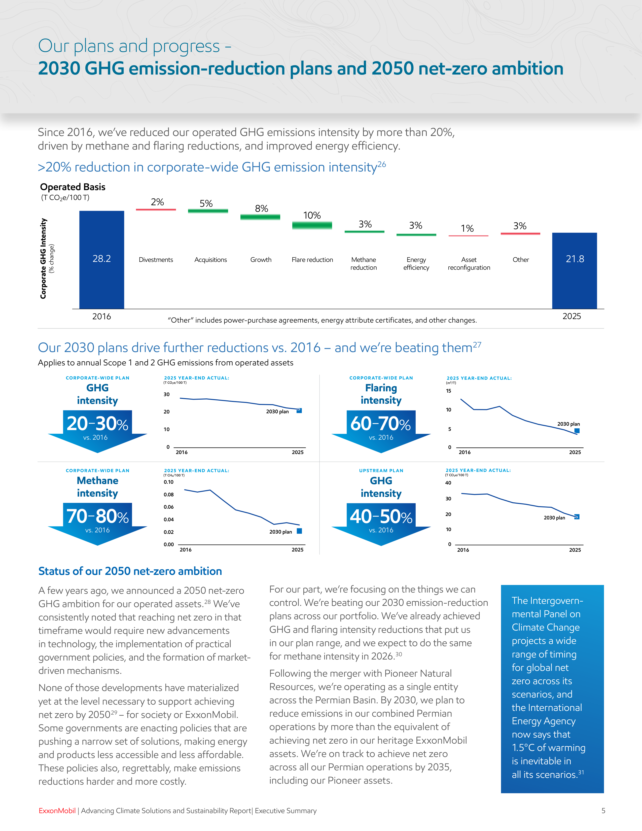 ExxonMobil Sustainability Executive Report — page 6