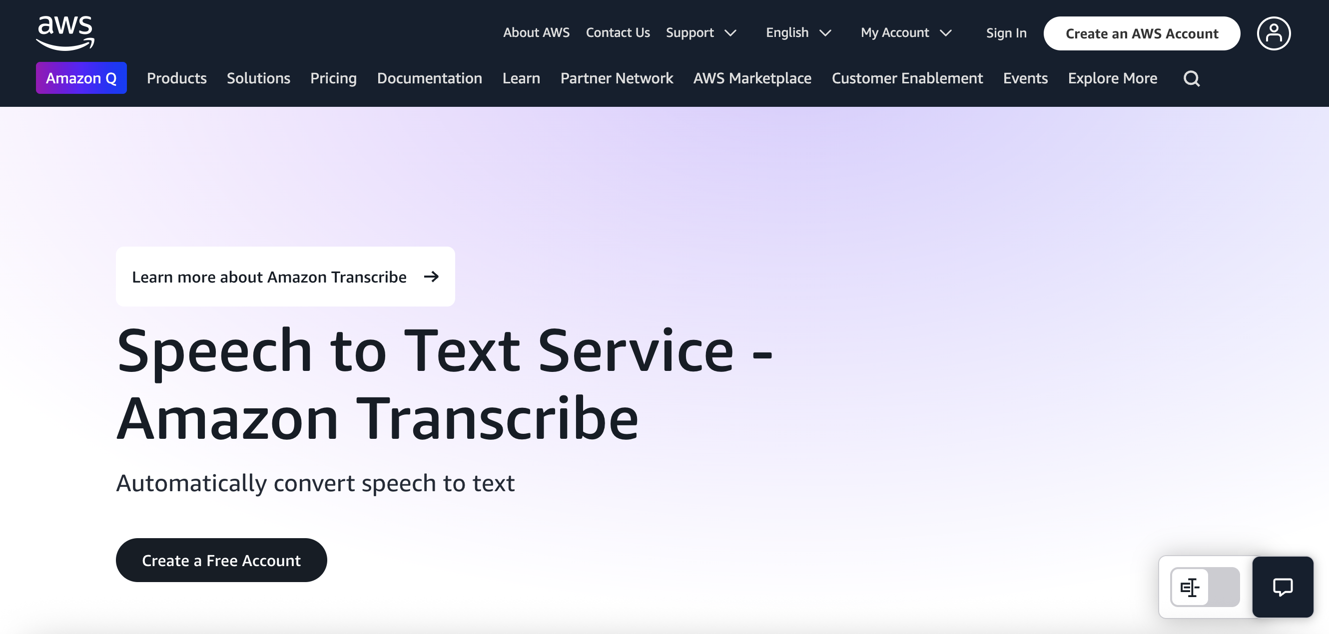 Amazon Transcribe AI