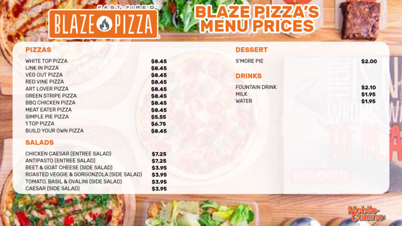 Blaze Pizza Menu with Price - Free AI Menu Generator, 50+ Real Menu Examples