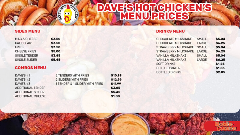 Dave's Hot Chicken Menu - Free AI Menu Generator, 50+ Real Menu Examples