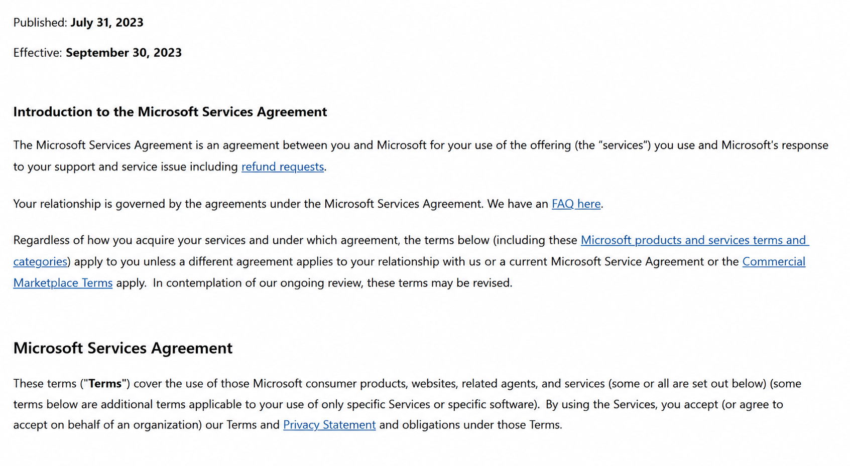 MICROSOFT SERVICE AGREEMENT - Free AI Contract Generator, 50+ Real Contract Examples