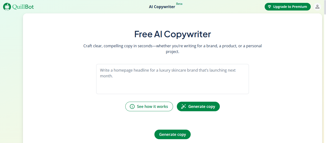 QuillBot AI Copywriter