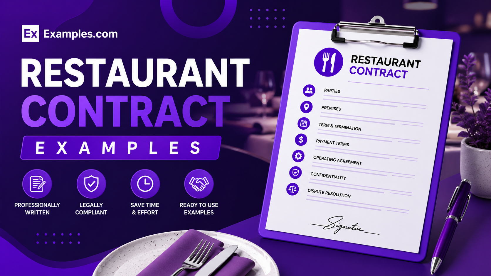 Restaurant Contract Examples