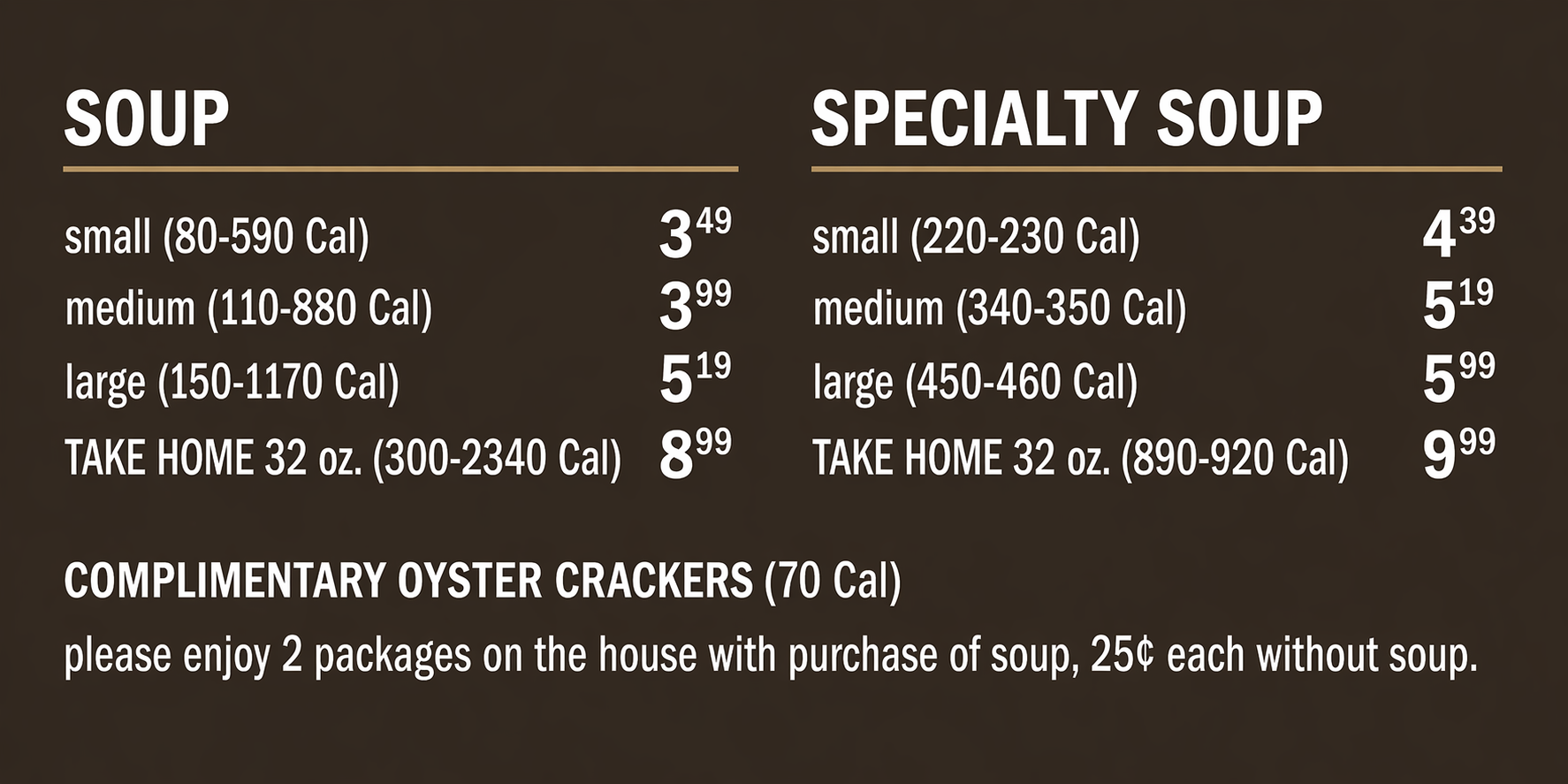 Au Bon Pain Soup & Specialty Menu - Free AI Menu Generator, 50+ Real Menu Examples