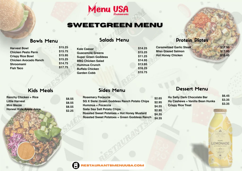 Sweetgreen Menu - Free AI Menu Generator, 50+ Real Menu Examples