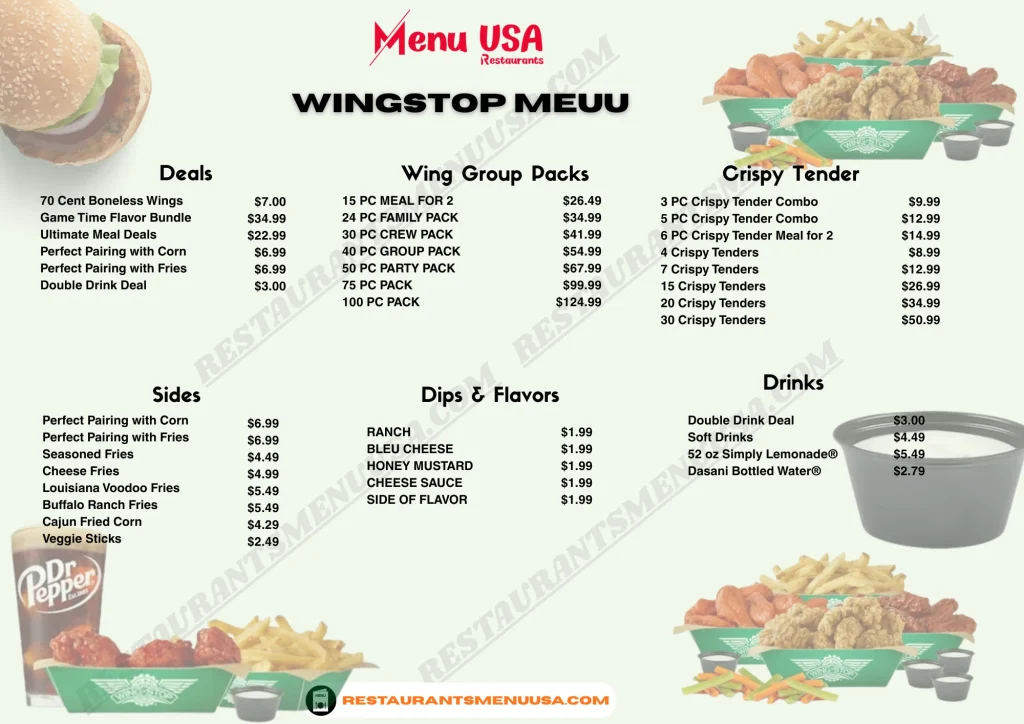 Wingstop Menus  - Menu Examples, AI Menu Generator