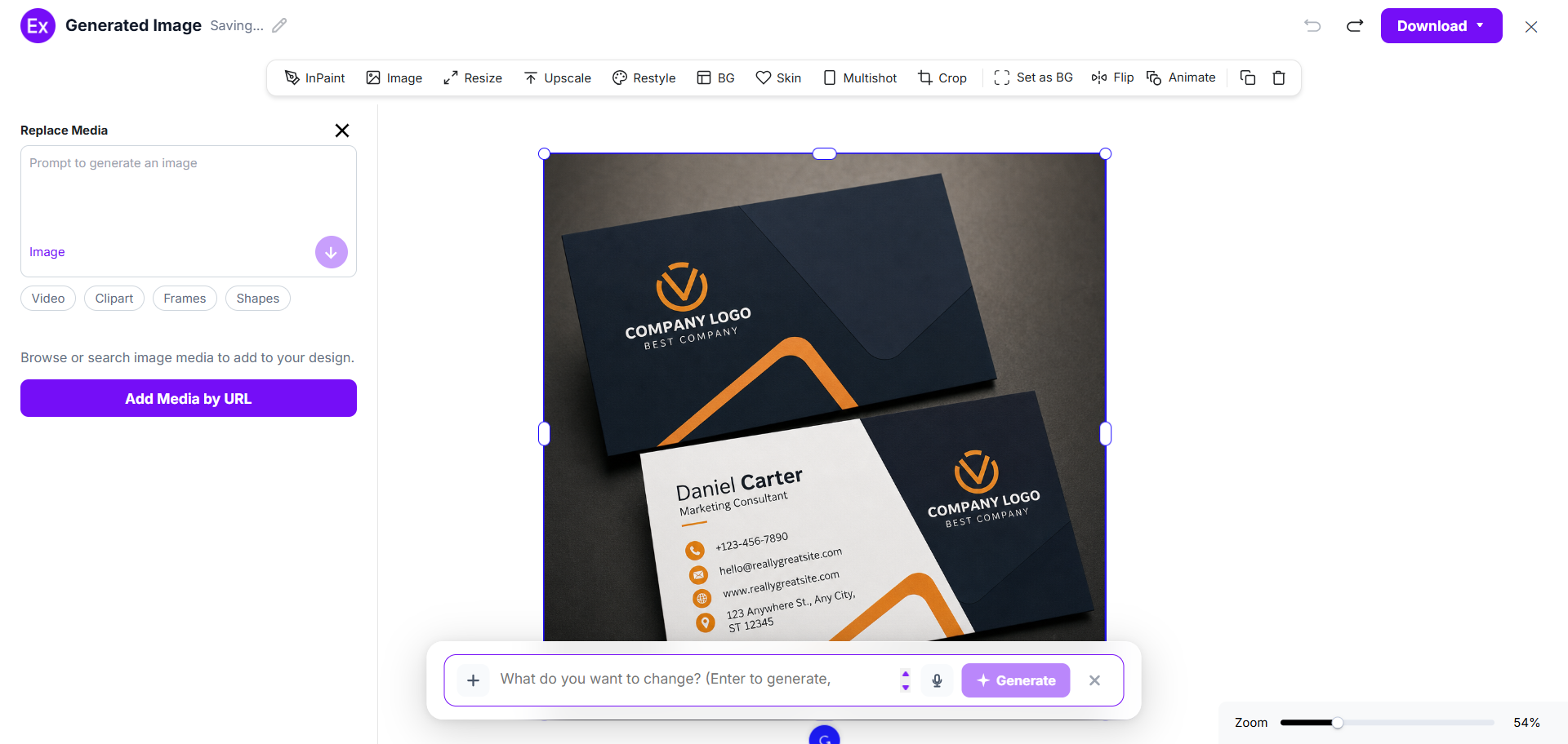 Customize The Business Card In The Online Editor