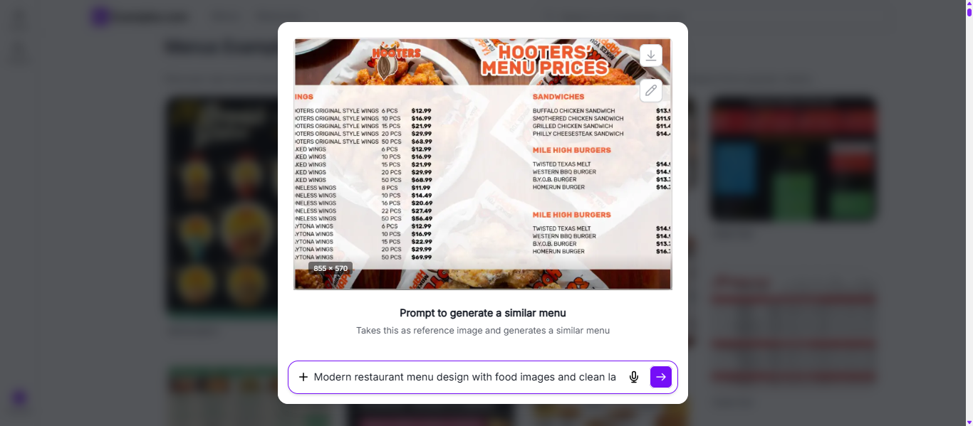 Menus Examples