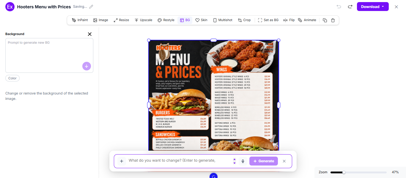 Menus Examples