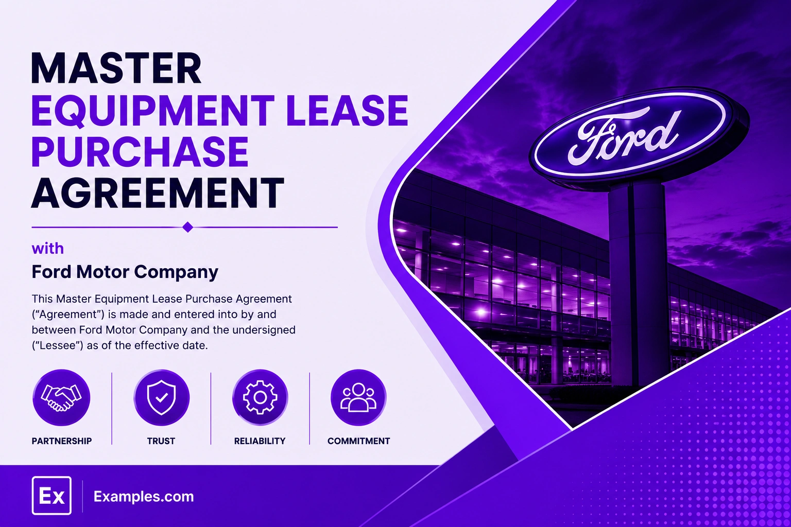 Ford Motor Company MASTER EQUIPMENT LEASE PURCHASE AGREEMENT